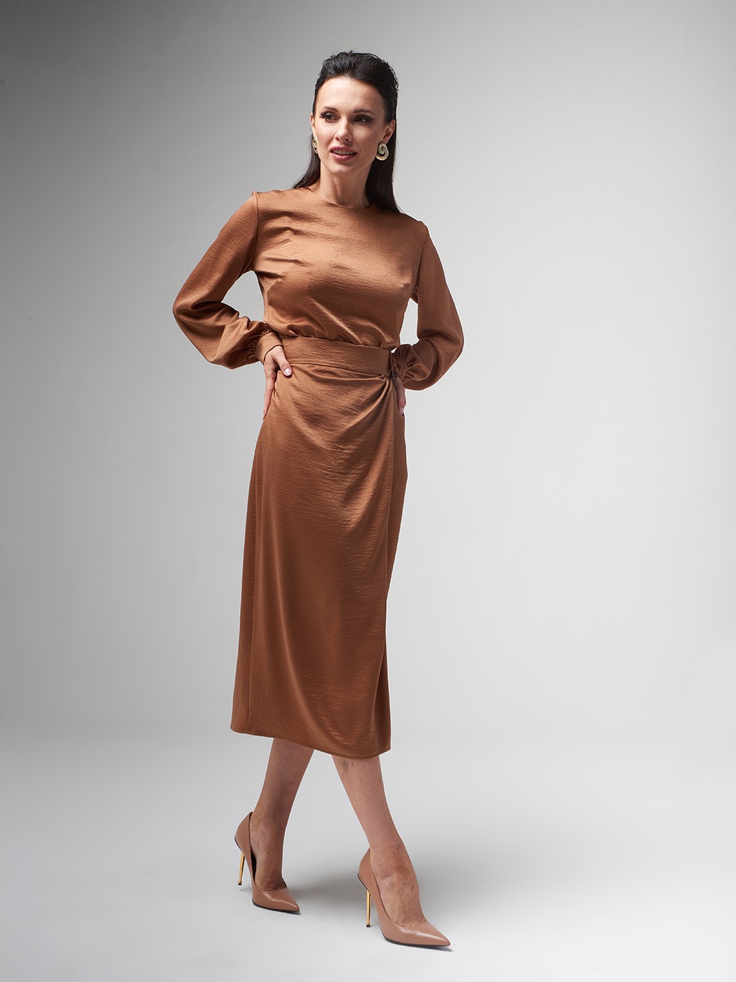 Рубашка на молнии из атласа VEDMA, SKU 33180114 - купить в интернет ...