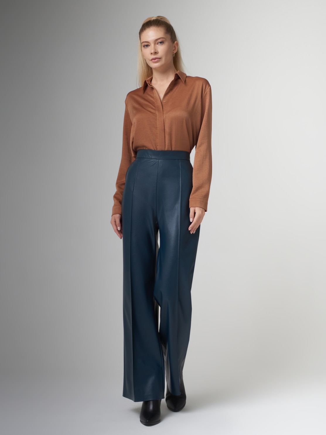 Брюки широкие из экокожи VEDMA, SKU 33640069 - купить в интернет ...